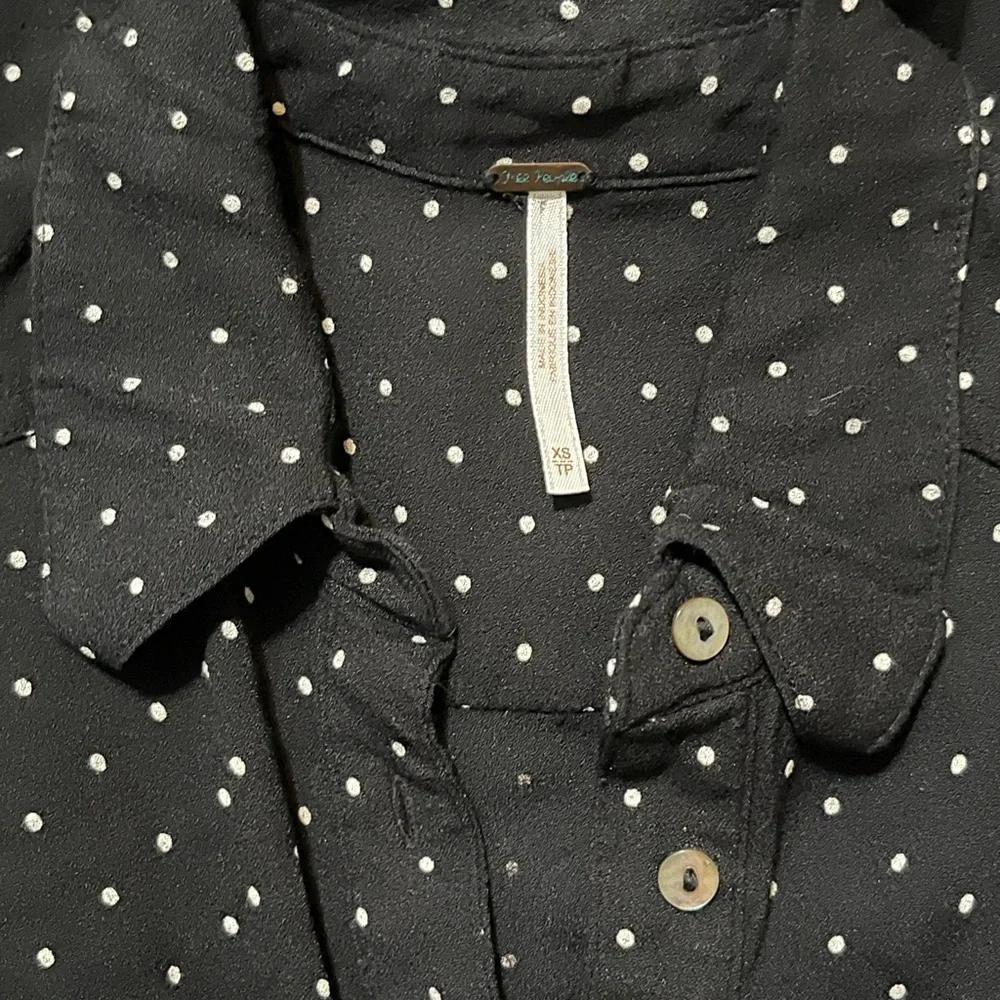Free People Black Long Sleeve Polka Dot Dress - Picture 5 of 6